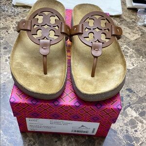 Tory Burch Tan Logo Sandals